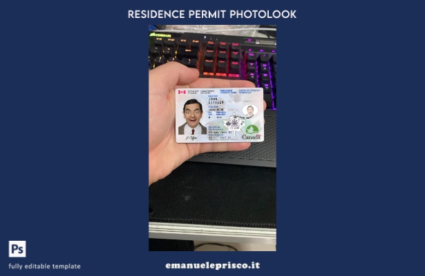 modello anteriore della carta di residenza permanente canadese in stile verifica